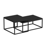 Casa si Gradina - Mobilier - Mese si birouri - Masute de cafea - Set masute de cafea, Hanah Home, pal melaminat, negru, cadru metalic, 60x45x47 cm si 72x45x37 cm - Infinity.ro
