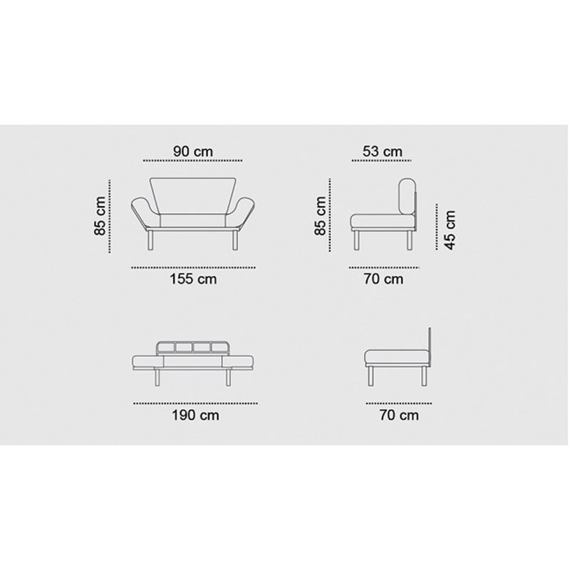 Casa si Gradina - Mobilier - Canapele si coltare - Canapele - Canapea extensibila, Hanah Home, metal, microfibra, crem, 155x85x70 cm - Infinity.ro
