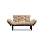Casa si Gradina - Mobilier - Canapele si coltare - Canapele - Canapea extensibila, Hanah Home, metal, microfibra, crem, 155x85x70 cm - Infinity.ro