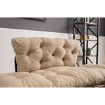 Casa si Gradina - Mobilier - Canapele si coltare - Canapele - Canapea extensibila, Hanah Home, metal, microfibra, crem, 155x85x70 cm - Infinity.ro