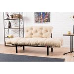 Casa si Gradina - Mobilier - Canapele si coltare - Canapele - Canapea extensibila, Hanah Home, metal, microfibra, crem, 155x85x70 cm - Infinity.ro