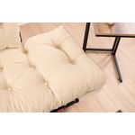 Casa si Gradina - Mobilier - Canapele si coltare - Canapele - Canapea extensibila, Hanah Home, metal, microfibra, crem, 155x85x70 cm - Infinity.ro
