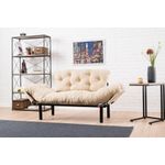 Casa si Gradina - Mobilier - Canapele si coltare - Canapele - Canapea extensibila, Hanah Home, metal, microfibra, crem, 155x85x70 cm - Infinity.ro