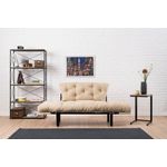 Casa si Gradina - Mobilier - Canapele si coltare - Canapele - Canapea extensibila, Hanah Home, metal, microfibra, crem, 155x85x70 cm - Infinity.ro