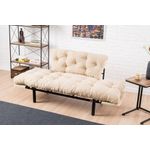 Casa si Gradina - Mobilier - Canapele si coltare - Canapele - Canapea extensibila, Hanah Home, metal, microfibra, crem, 155x85x70 cm - Infinity.ro