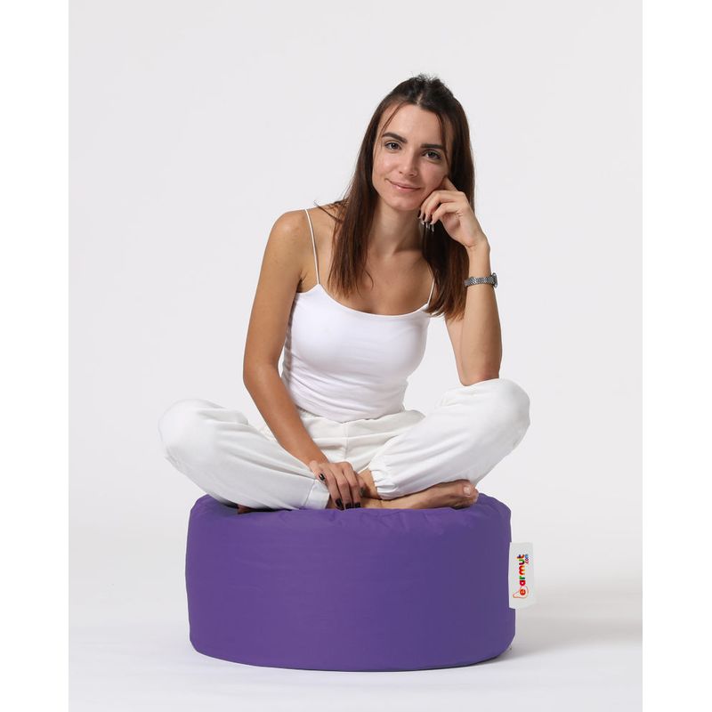 Casa si Gradina - Mobilier - Scaune si fotolii - Tabureti - Taburet rotund, Hanah Home, poliester, mov, 55x55x30 cm - Infinity.ro