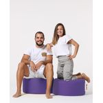 Casa si Gradina - Mobilier - Scaune si fotolii - Tabureti - Taburet rotund, Hanah Home, poliester, mov, 55x55x30 cm - Infinity.ro