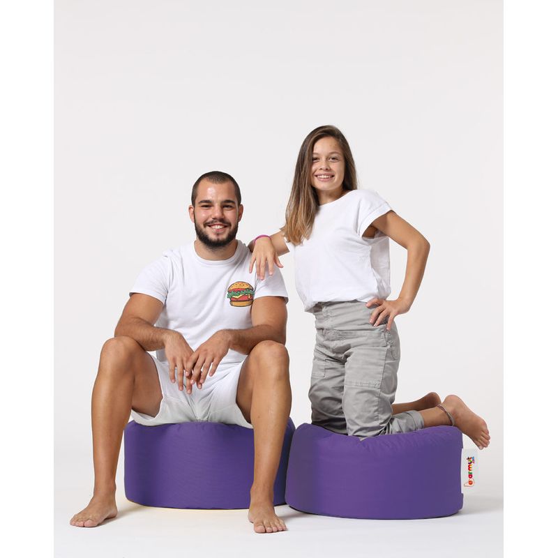 Casa si Gradina - Mobilier - Scaune si fotolii - Tabureti - Taburet rotund, Hanah Home, poliester, mov, 55x55x30 cm - Infinity.ro