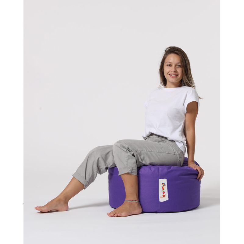 Casa si Gradina - Mobilier - Scaune si fotolii - Tabureti - Taburet rotund, Hanah Home, poliester, mov, 55x55x30 cm - Infinity.ro