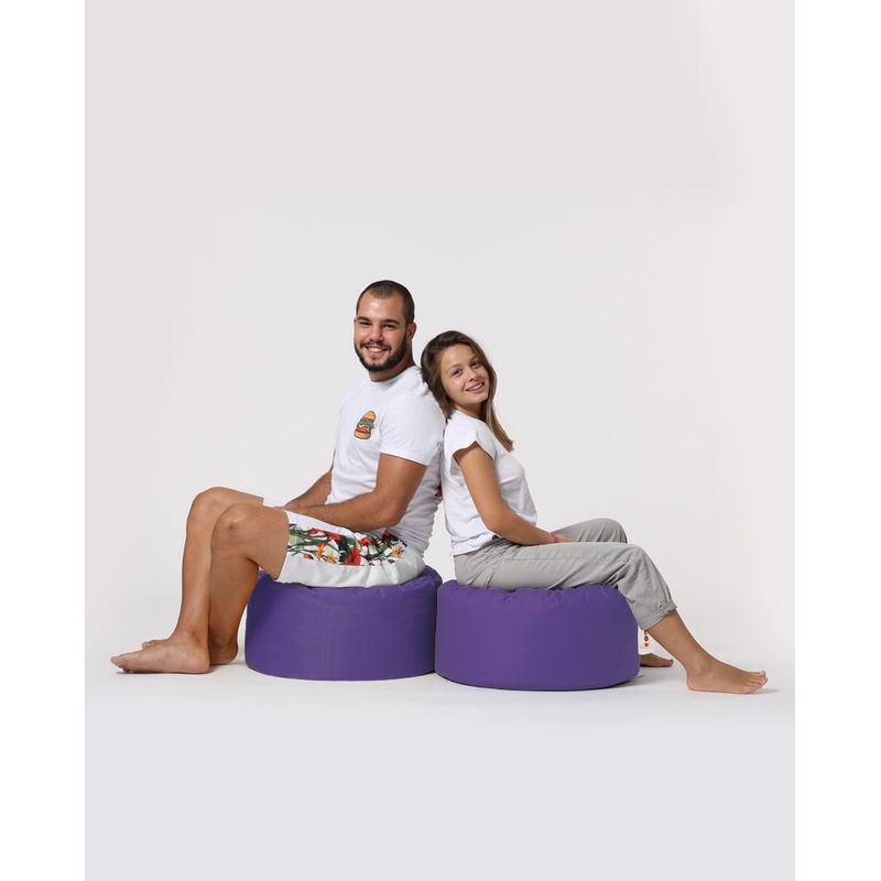 Casa si Gradina - Mobilier - Scaune si fotolii - Tabureti - Taburet rotund, Hanah Home, poliester, mov, 55x55x30 cm - Infinity.ro
