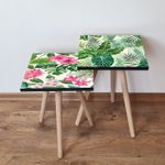 Casa si Gradina - Mobilier - Mese si birouri - Masute de cafea - Set masute de cafea, Hanah Home, mdf, roz verde alb, 35x47x35 cm, 35x42x35 cm - Infinity.ro