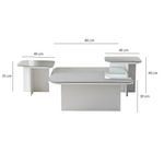 Casa si Gradina - Mobilier - Mese si birouri - Masute de cafea - Set masute de cafea, Hanah Home, pal melaminat, alb, 80x80x30 cm, 40x40x35 cm, 40x40x40 cm - Infinity.ro