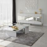 Casa si Gradina - Mobilier - Mese si birouri - Masute de cafea - Set masute de cafea, Hanah Home, pal melaminat, alb, 80x80x30 cm, 40x40x35 cm, 40x40x40 cm - Infinity.ro