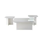 Casa si Gradina - Mobilier - Mese si birouri - Masute de cafea - Set masute de cafea, Hanah Home, pal melaminat, alb, 80x80x30 cm, 40x40x35 cm, 40x40x40 cm - Infinity.ro