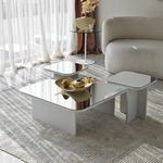 Casa si Gradina - Mobilier - Mese si birouri - Masute de cafea - Set masute de cafea, Hanah Home, pal melaminat, alb, 80x80x30 cm, 40x40x35 cm, 40x40x40 cm - Infinity.ro