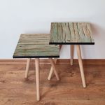 Casa si Gradina - Mobilier - Mese si birouri - Masute de cafea - Set mese de cafea suprapuse, Hanah Home, mdf, verde maro, 35x47x35 cm, 35x42x35 cm - Infinity.ro
