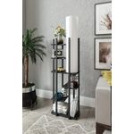 Casa si Gradina - Corpuri si surse de iluminat - Veioze si lampi - Lampadare - Lampadar, Opviq, lemn compozit si mdf, negru alb, 45x25x160 cm - Infinity.ro