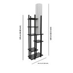 Casa si Gradina - Corpuri si surse de iluminat - Veioze si lampi - Lampadare - Lampadar, Opviq, lemn compozit si mdf, negru alb, 45x25x160 cm - Infinity.ro