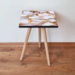 Casa si Gradina - Mobilier - Mese si birouri - Mese living - Masuta laterala, Hanah Home, mdf, alb auriu, 35x35x42 cm, 481LNA1690 - Infinity.ro