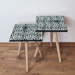Casa si Gradina - Mobilier - Mese si birouri - Masute de cafea - Set masute de cafea, Hanah Home, mdf, verde si bej, 35x35x47 cm, 2 piese - Infinity.ro