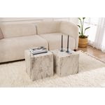 Casa si Gradina - Mobilier - Mese si birouri - Masute de cafea - Set masute laterale, Hanah Home, mdf, freesia marble, 40x40x40 cm, 40x40x45 cm - Infinity.ro