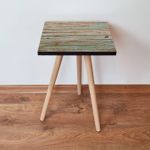 Casa si Gradina - Mobilier - Mese si birouri - Mese living - Masuta laterala, Hanah Home, mdf, verde, bej, negru, 35x35x42 cm - Infinity.ro