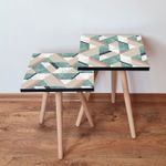 Casa si Gradina - Mobilier - Mese si birouri - Masute de cafea - Set masute de cafea, Hanah Home, mdf, multicolor, 35x35x47 cm, set 2 piese - Infinity.ro