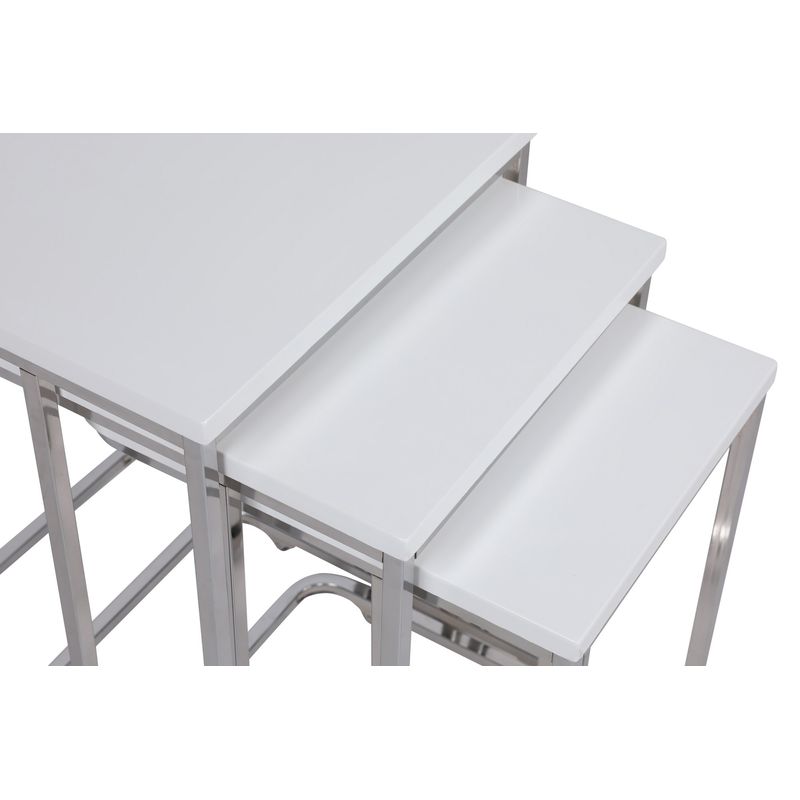 Casa si Gradina - Mobilier - Mese si birouri - Masute de cafea - Set masute cuib, Hanah Home, cadru metal, alb, blat mdf, 3 bucati - Infinity.ro