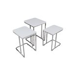 Casa si Gradina - Mobilier - Mese si birouri - Masute de cafea - Set masute cuib, Hanah Home, cadru metal, alb, blat mdf, 3 bucati - Infinity.ro