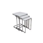 Casa si Gradina - Mobilier - Mese si birouri - Masute de cafea - Set masute cuib, Hanah Home, cadru metal, alb, blat mdf, 3 bucati - Infinity.ro