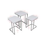 Casa si Gradina - Mobilier - Mese si birouri - Masute de cafea - Set masute cuib, Hanah Home, cadru metal, alb, blat mdf, 3 bucati - Infinity.ro