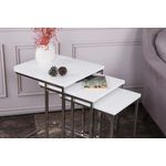 Casa si Gradina - Mobilier - Mese si birouri - Masute de cafea - Set masute cuib, Hanah Home, cadru metal, alb, blat mdf, 3 bucati - Infinity.ro