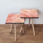 Casa si Gradina - Mobilier - Mese si birouri - Masute de cafea - Set masute de cafea, Hanah Home, mdf, somon auriu alb, 35x47x35 cm, 2 piese - Infinity.ro