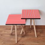 Casa si Gradina - Mobilier - Mese si birouri - Masute de cafea - Set masute de cafea, Hanah Home, mdf, rosu alb, 35x35x47 cm - Infinity.ro