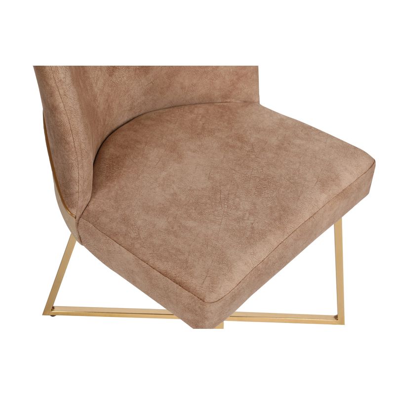 Casa si Gradina - Mobilier - Scaune si fotolii - Scaune - Set scaune, Hanah Home, metal, catifea, auriu maro, 50x49x90 cm, 4 bucati - Infinity.ro