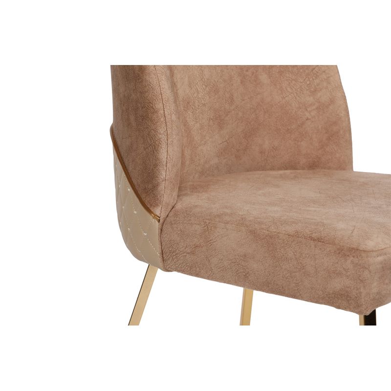 Casa si Gradina - Mobilier - Scaune si fotolii - Scaune - Set scaune, Hanah Home, metal, catifea, auriu maro, 50x49x90 cm, 4 bucati - Infinity.ro