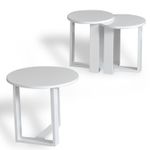 Casa si Gradina - Mobilier - Mese si birouri - Masute de cafea - Set masute de cafea, Hanah Home, pal melaminat, alb, 3 piese - Infinity.ro
