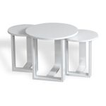 Casa si Gradina - Mobilier - Mese si birouri - Masute de cafea - Set masute de cafea, Hanah Home, pal melaminat, alb, 3 piese - Infinity.ro