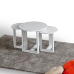 Casa si Gradina - Mobilier - Mese si birouri - Masute de cafea - Set masute de cafea, Hanah Home, pal melaminat, alb, 3 piese - Infinity.ro