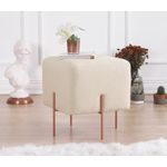 Casa si Gradina - Mobilier - Scaune si fotolii - Tabureti - Taburet, Atelier Del Sofa, bumbac si in, crem, 40x40x42 cm - Infinity.ro