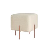 Casa si Gradina - Mobilier - Scaune si fotolii - Tabureti - Taburet, Atelier Del Sofa, bumbac si in, crem, 40x40x42 cm - Infinity.ro