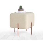 Casa si Gradina - Mobilier - Scaune si fotolii - Tabureti - Taburet, Atelier Del Sofa, bumbac si in, crem, 40x40x42 cm - Infinity.ro