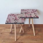Casa si Gradina - Mobilier - Mese si birouri - Masute de cafea - Set masute de cafea, Hanah Home, mdf, roz alb negru, 35x47x35 cm, 35x42x35 cm - Infinity.ro