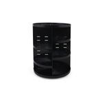 Ingrijire personala si Cosmetice - Machiaj - Accesorii machiaj - Organizator machiaj, Hermia, plastic, negru, 23x23x30.5 cm - Infinity.ro