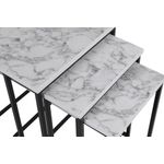 Casa si Gradina - Mobilier - Mese si birouri - Masute de cafea - Set masute cuib, Hanah Home, metal si mdf, alb si negru, 41x46x48.8 cm, 36x44x53.8 cm, 31x42x59 cm - Infinity.ro