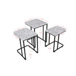 Casa si Gradina - Mobilier - Mese si birouri - Masute de cafea - Set masute cuib, Hanah Home, metal si mdf, alb si negru, 41x46x48.8 cm, 36x44x53.8 cm, 31x42x59 cm - Infinity.ro
