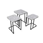 Casa si Gradina - Mobilier - Mese si birouri - Masute de cafea - Set masute cuib, Hanah Home, metal si mdf, alb si negru, 41x46x48.8 cm, 36x44x53.8 cm, 31x42x59 cm - Infinity.ro