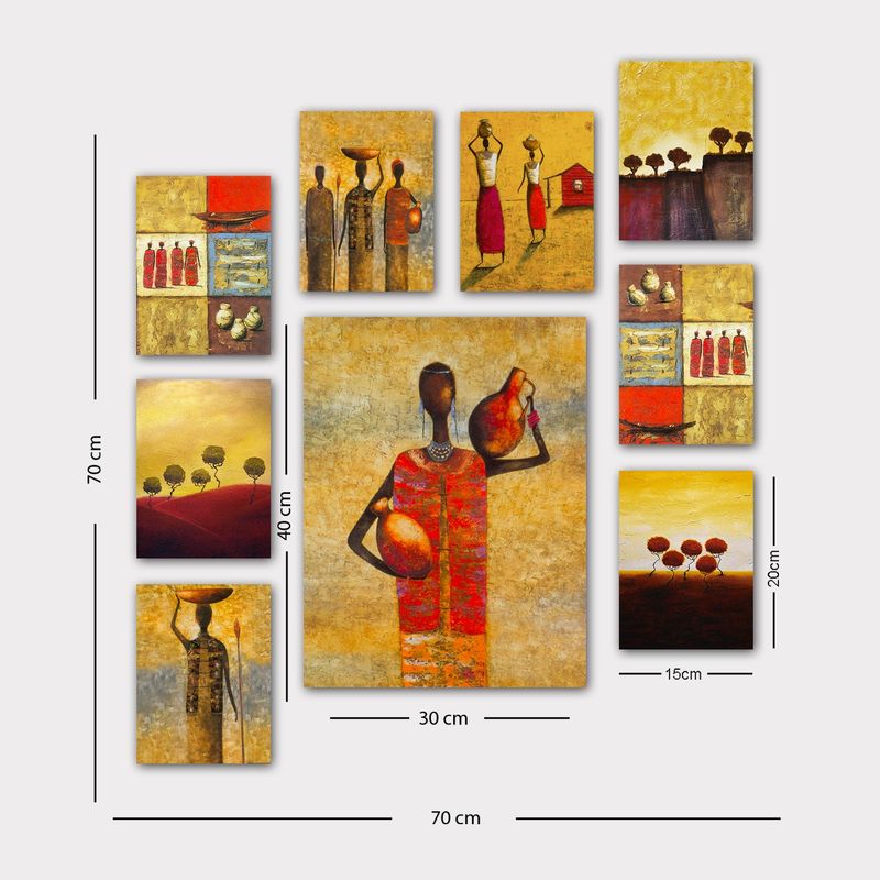 Casa si Gradina - Decoratiuni - Tablouri - Tablou decorativ, Wallxpert, mdf, multicolor, 20x15 cm, 30x40 cm, set 9 piese - Infinity.ro