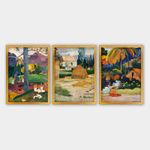 Casa si Gradina - Decoratiuni - Tablouri - Set tablouri decorative inramate, Wallxpert, multicolor, 35x45 cm, 3 piese, rama lemn, imprimare digitala uv - Infinity.ro