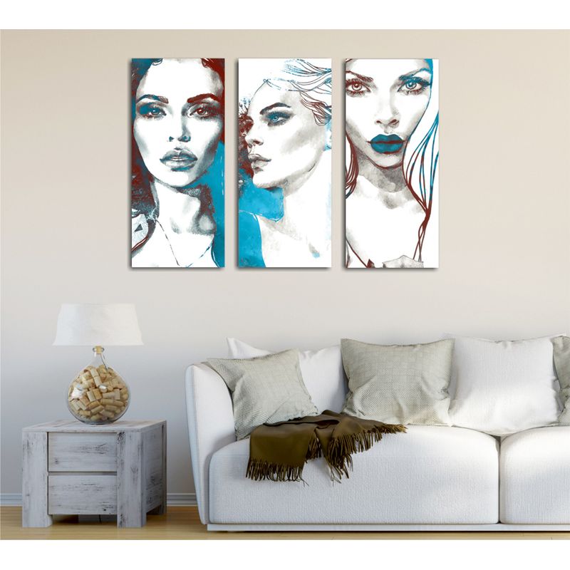 Casa si Gradina - Decoratiuni - Tablouri - Tablou canvas decorativ, Wallxpert, multicolor, 66x45 cm, 3 piese, panza, rama lemn - Infinity.ro